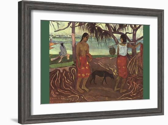 Raro Te Ouiri-Paul Gauguin-Framed Art Print