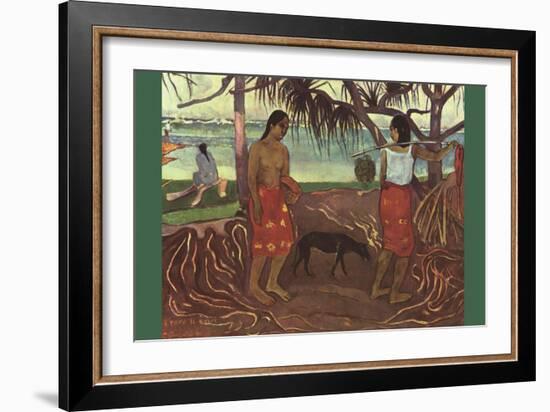 Raro Te Ouiri-Paul Gauguin-Framed Art Print