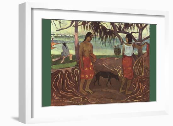 Raro Te Ouiri-Paul Gauguin-Framed Art Print