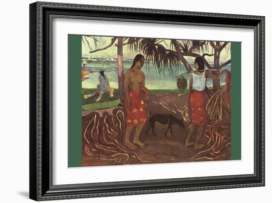 Raro Te Ouiri-Paul Gauguin-Framed Art Print