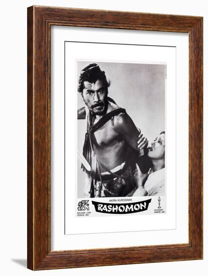 Rashomon, Swiss Poster Art, from Left: Toshiro Mifune, Machiko Kyo, 1950-null-Framed Giclee Print