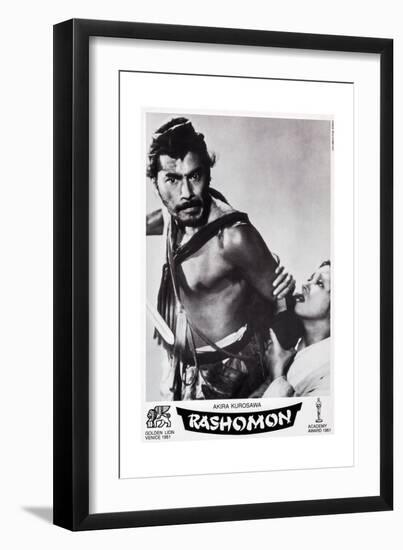 Rashomon, Swiss Poster Art, from Left: Toshiro Mifune, Machiko Kyo, 1950-null-Framed Premium Giclee Print