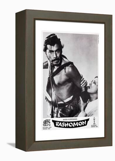 Rashomon, Swiss Poster Art, from Left: Toshiro Mifune, Machiko Kyo, 1950-null-Framed Premier Image Canvas