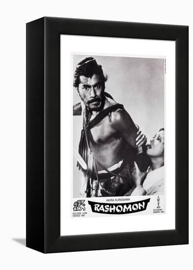 Rashomon, Swiss Poster Art, from Left: Toshiro Mifune, Machiko Kyo, 1950-null-Framed Premier Image Canvas