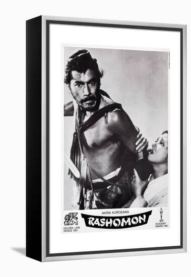 Rashomon, Swiss Poster Art, from Left: Toshiro Mifune, Machiko Kyo, 1950-null-Framed Premier Image Canvas