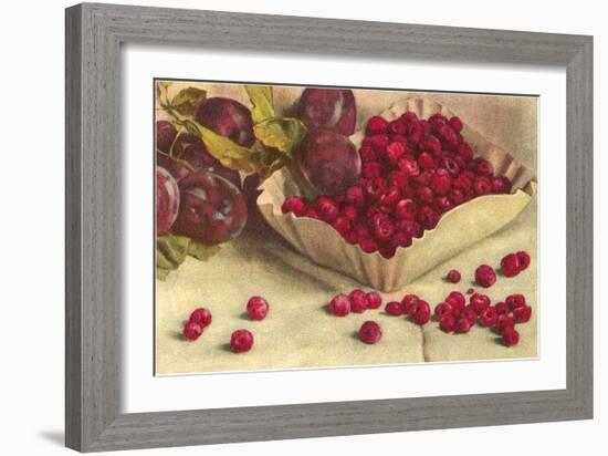 Raspberries and Plums-null-Framed Art Print