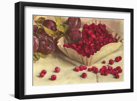 Raspberries and Plums-null-Framed Art Print