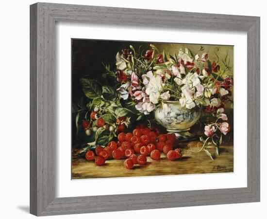 Raspberries and Sweet Pea-August Laux-Framed Giclee Print