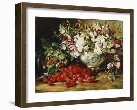 Raspberries and Sweet Pea-August Laux-Framed Giclee Print