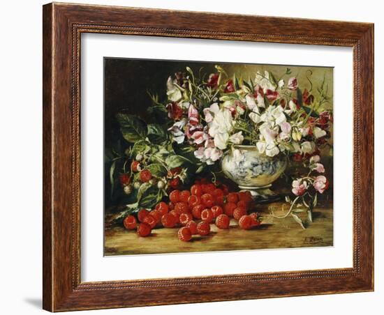 Raspberries and Sweet Pea-August Laux-Framed Giclee Print