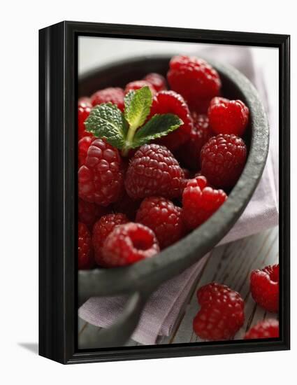 Raspberries in a Dish-Malgorzata Stepien-Framed Premier Image Canvas