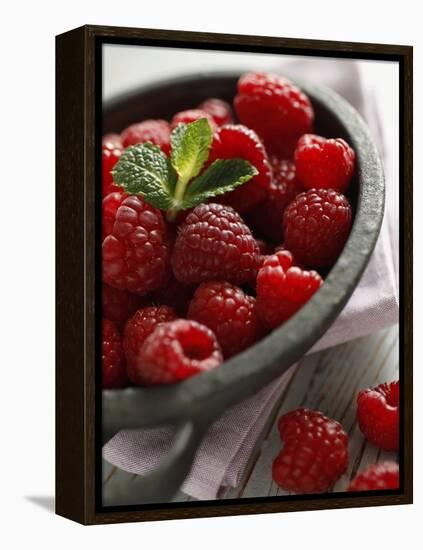 Raspberries in a Dish-Malgorzata Stepien-Framed Premier Image Canvas