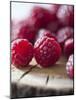 Raspberries on a Wooden Surface-Martina Schindler-Mounted Photographic Print