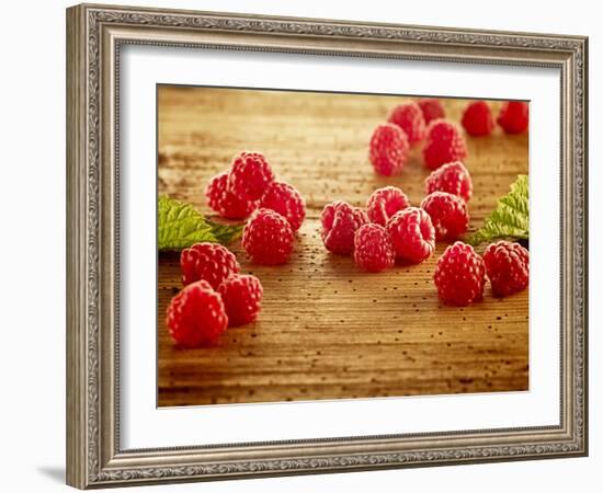 Raspberries, Tabletop, Wood, Still Life-Axel Killian-Framed Photographic Print