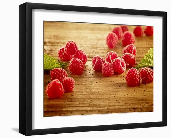 Raspberries, Tabletop, Wood, Still Life-Axel Killian-Framed Photographic Print