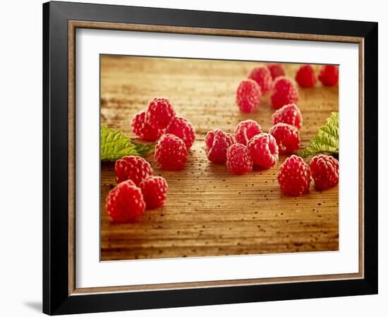 Raspberries, Tabletop, Wood, Still Life-Axel Killian-Framed Photographic Print