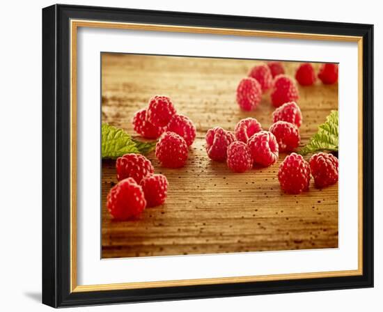 Raspberries, Tabletop, Wood, Still Life-Axel Killian-Framed Photographic Print