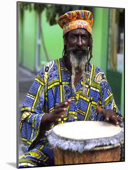 Rasta Jamaican Reggae Performer, St. John, Antigua-Bill Bachmann-Mounted Photographic Print