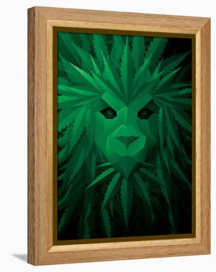 Rasta Lion Illusion-JJ Brando-Framed Stretched Canvas