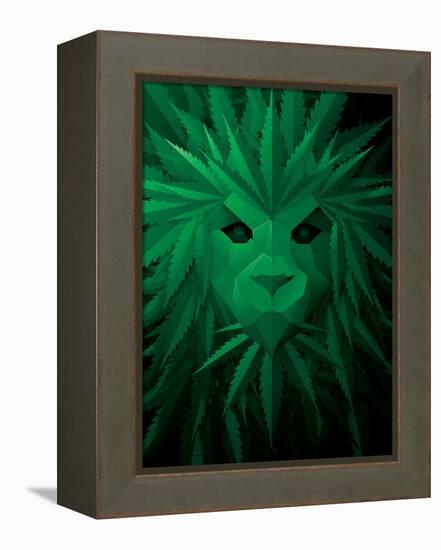 Rasta Lion Illusion-JJ Brando-Framed Stretched Canvas