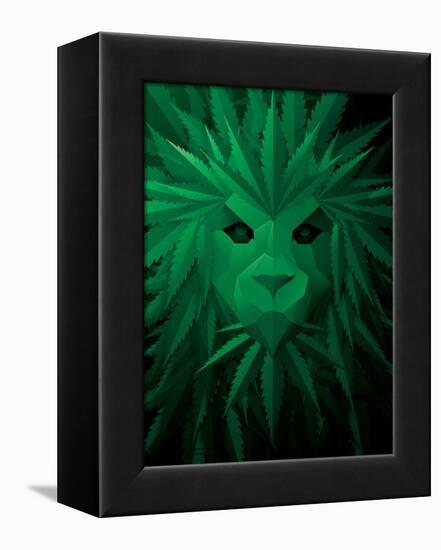 Rasta Lion Illusion-JJ Brando-Framed Stretched Canvas