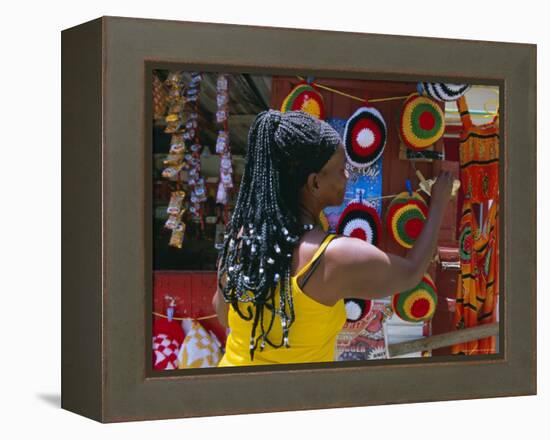 Rasta (Rastafarian) Hats on Display, Tobago, Trinidad and Tobago, West Indies, Caribbean-Gavin Hellier-Framed Premier Image Canvas