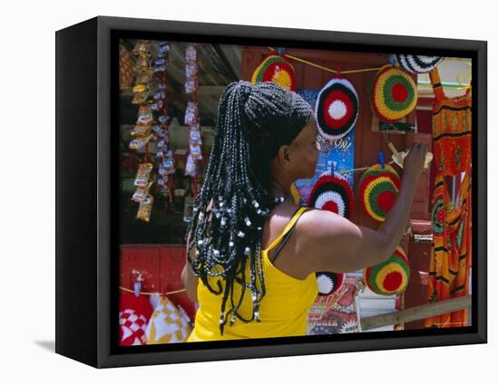 Rasta (Rastafarian) Hats on Display, Tobago, Trinidad and Tobago, West Indies, Caribbean-Gavin Hellier-Framed Premier Image Canvas