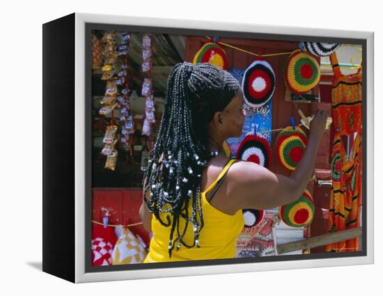 Rasta (Rastafarian) Hats on Display, Tobago, Trinidad and Tobago, West Indies, Caribbean-Gavin Hellier-Framed Premier Image Canvas