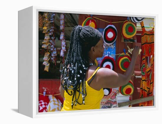 Rasta (Rastafarian) Hats on Display, Tobago, Trinidad and Tobago, West Indies, Caribbean-Gavin Hellier-Framed Premier Image Canvas