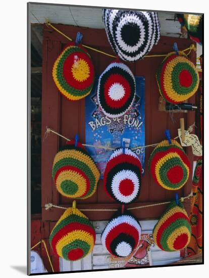 Rasta (Rastafarian) Hats on Display, Tobago, Trinidad and Tobago, West Indies, Caribbean-Gavin Hellier-Mounted Photographic Print