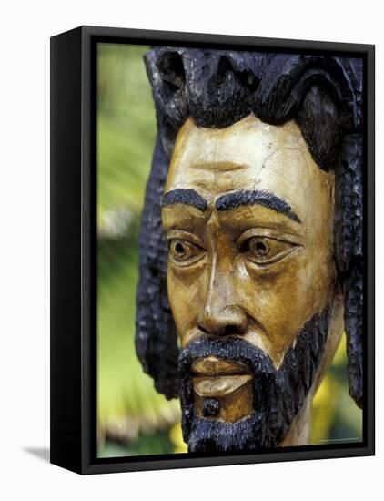 Rastafarian Wood Sculpture, Jamaica, Caribbean-Greg Johnston-Framed Premier Image Canvas