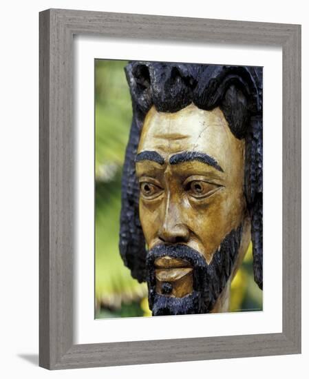 Rastafarian Wood Sculpture, Jamaica, Caribbean-Greg Johnston-Framed Photographic Print