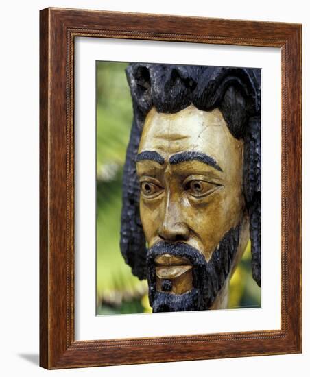 Rastafarian Wood Sculpture, Jamaica, Caribbean-Greg Johnston-Framed Photographic Print