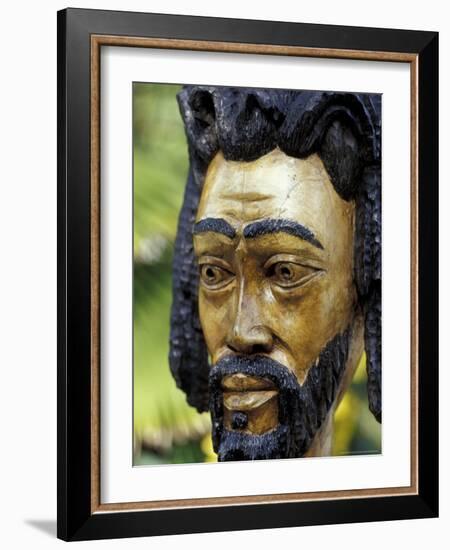 Rastafarian Wood Sculpture, Jamaica, Caribbean-Greg Johnston-Framed Photographic Print