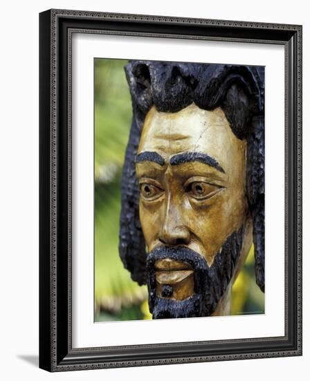 Rastafarian Wood Sculpture, Jamaica, Caribbean-Greg Johnston-Framed Photographic Print