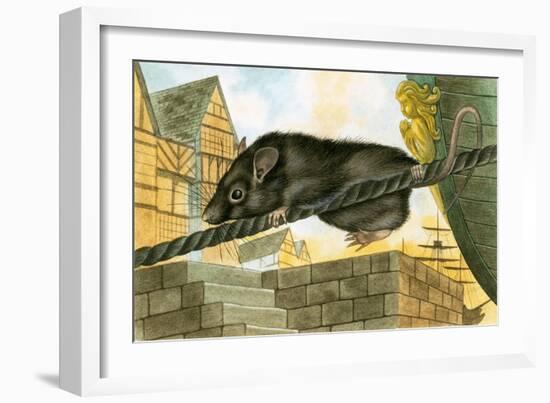 Rat Leaving a Ship-English School-Framed Giclee Print