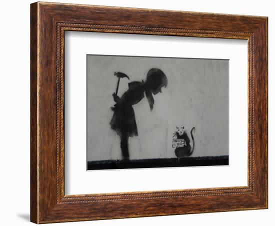 Rat-Banksy-Framed Giclee Print