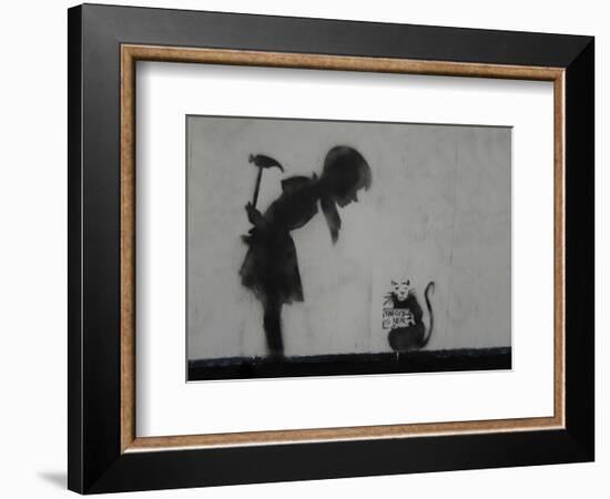 Rat-Banksy-Framed Giclee Print