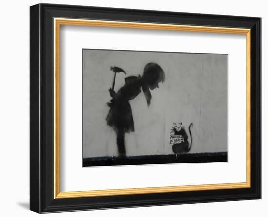 Rat-Banksy-Framed Giclee Print