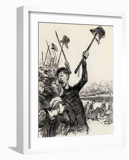 Ratapoil and His Staff: Long Live the Emperor!, 1851-Honore Daumier-Framed Giclee Print