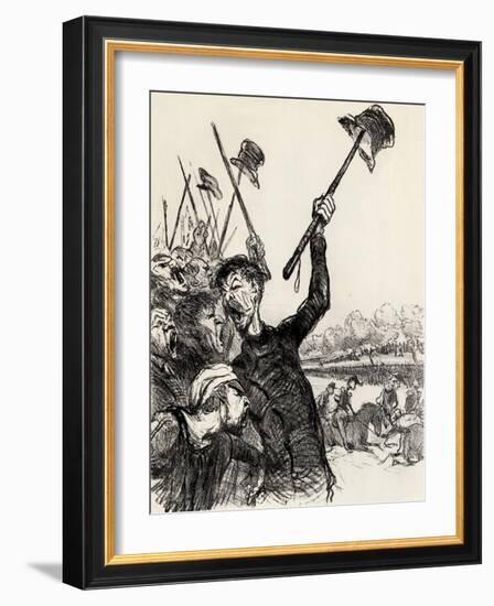 Ratapoil and His Staff: Long Live the Emperor!, 1851-Honore Daumier-Framed Giclee Print