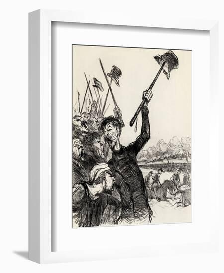 Ratapoil and His Staff: Long Live the Emperor!, 1851-Honore Daumier-Framed Giclee Print