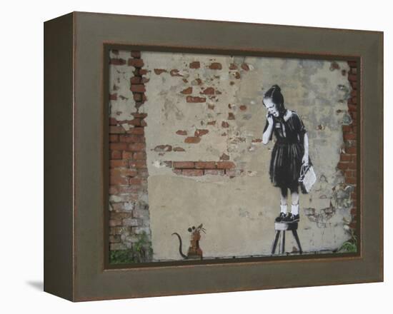 Ratgirl-Banksy-Framed Premier Image Canvas
