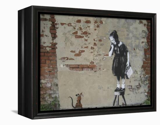 Ratgirl-Banksy-Framed Premier Image Canvas