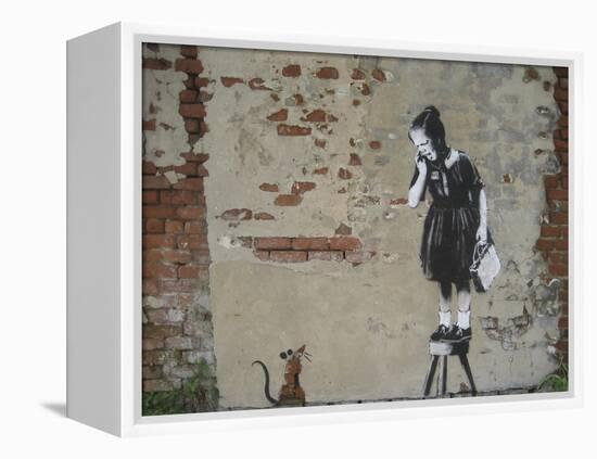 Ratgirl-Banksy-Framed Premier Image Canvas