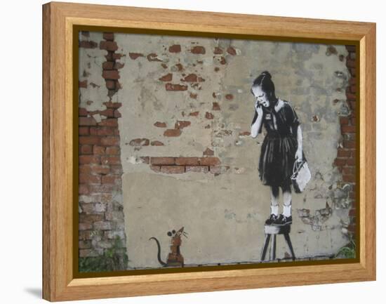 Ratgirl-Banksy-Framed Premier Image Canvas