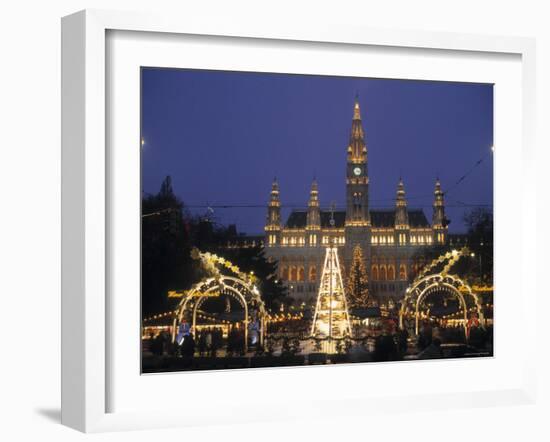 Rathaus at Christmas, Vienna, Austria-Alan Copson-Framed Photographic Print