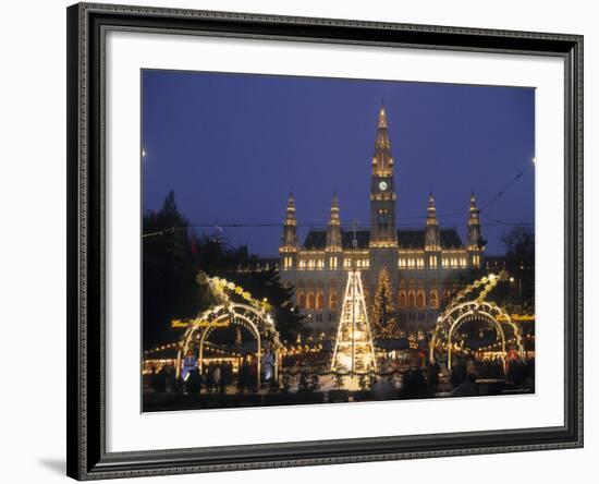 Rathaus at Christmas, Vienna, Austria-Alan Copson-Framed Photographic Print