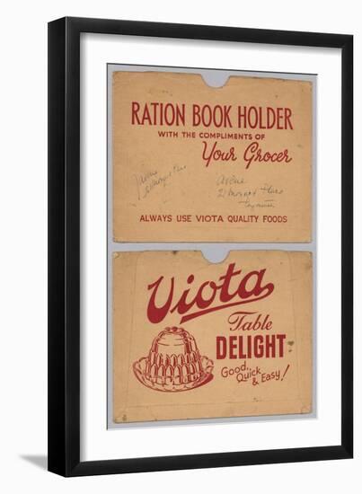 Ration Book Envelope Advertising 'Viota' Table Delight, 1940-45-null-Framed Giclee Print