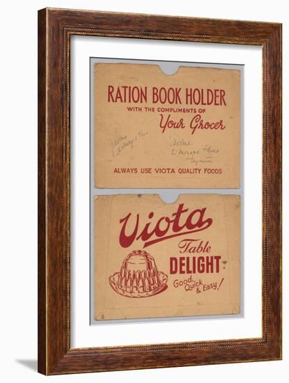 Ration Book Envelope Advertising 'Viota' Table Delight, 1940-45-null-Framed Premium Giclee Print